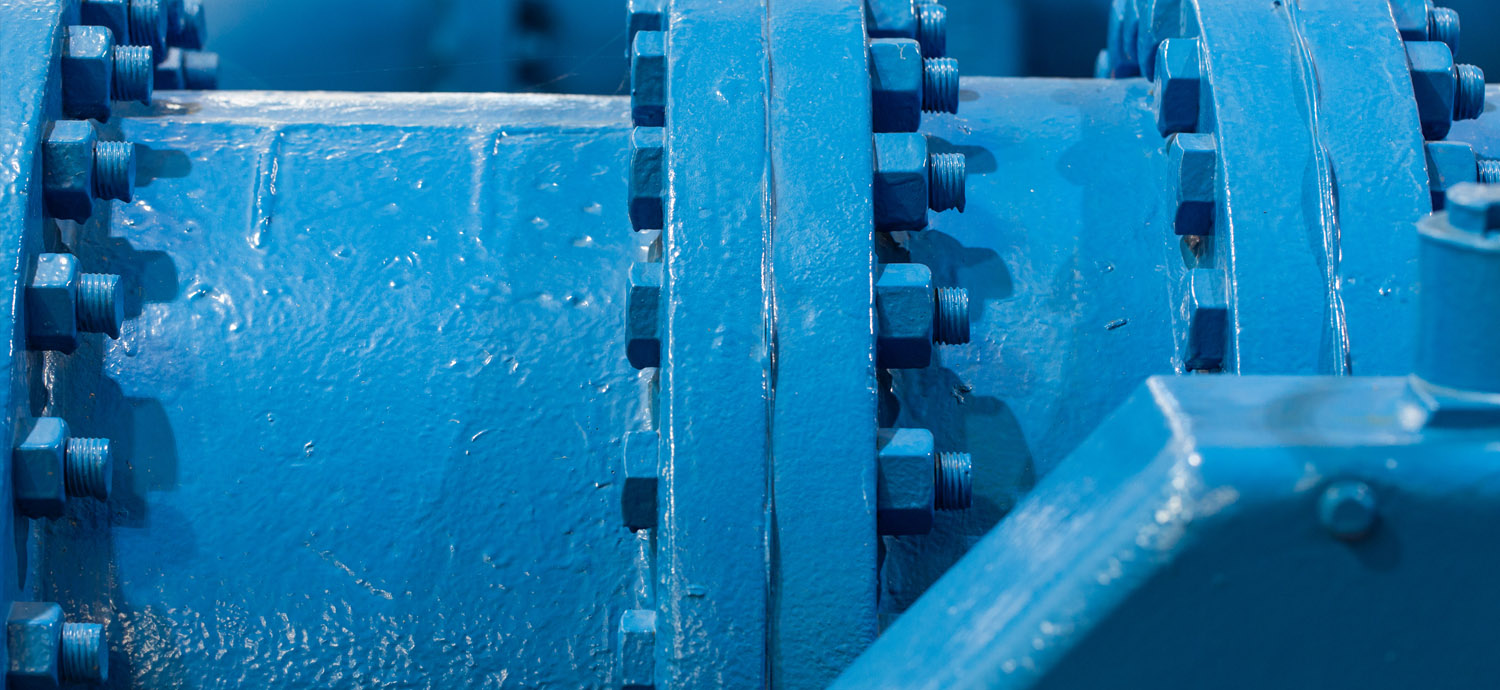Closeup of potable water pipe