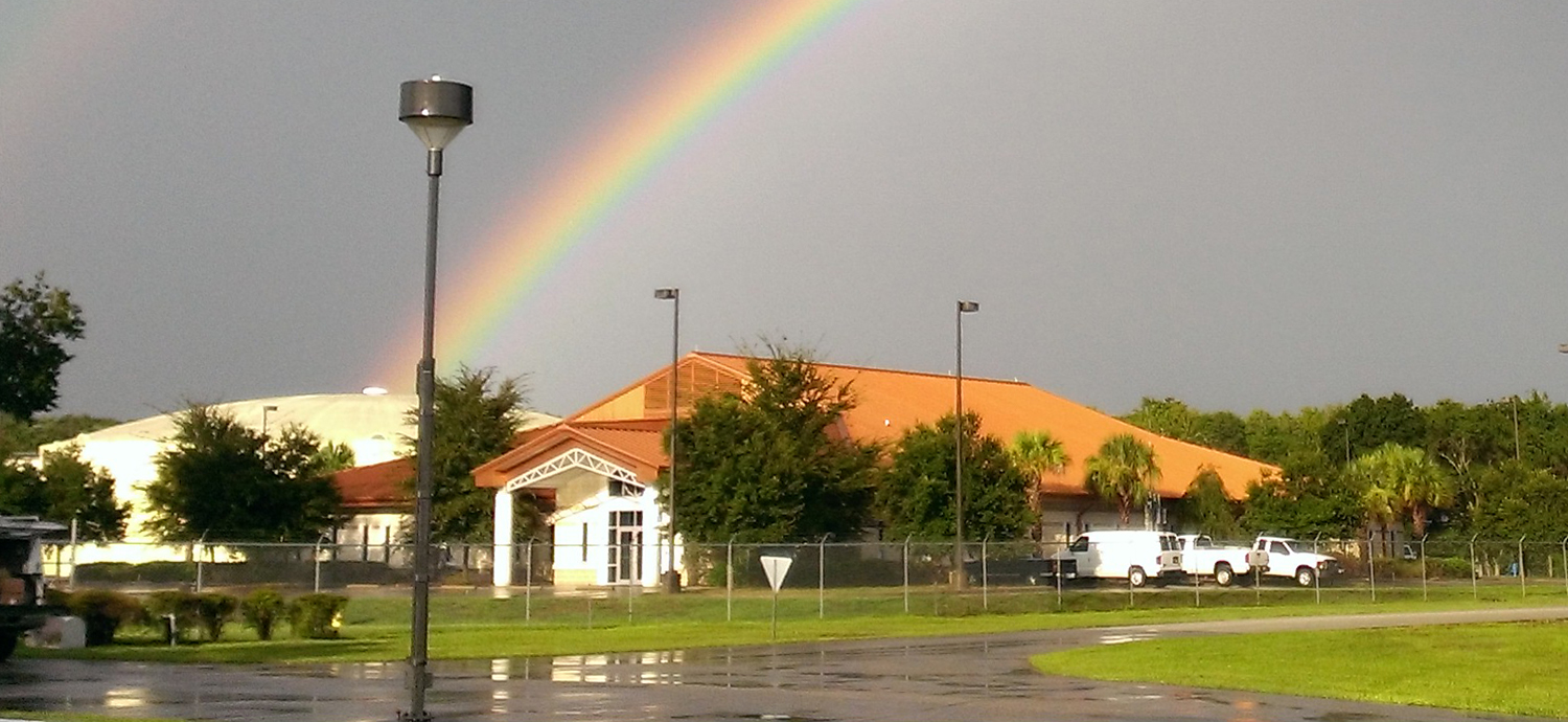 Rainbow over Cypress Creek IEM Building