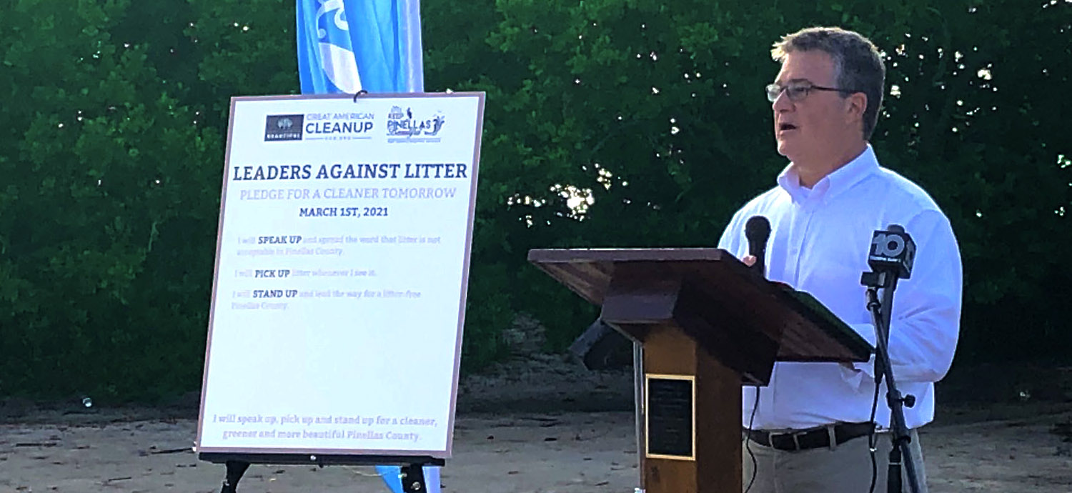 Chuck Carden speaking at Great American Cleanup