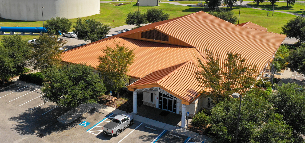 Aerial view of Tampa Bay Water IEM Building