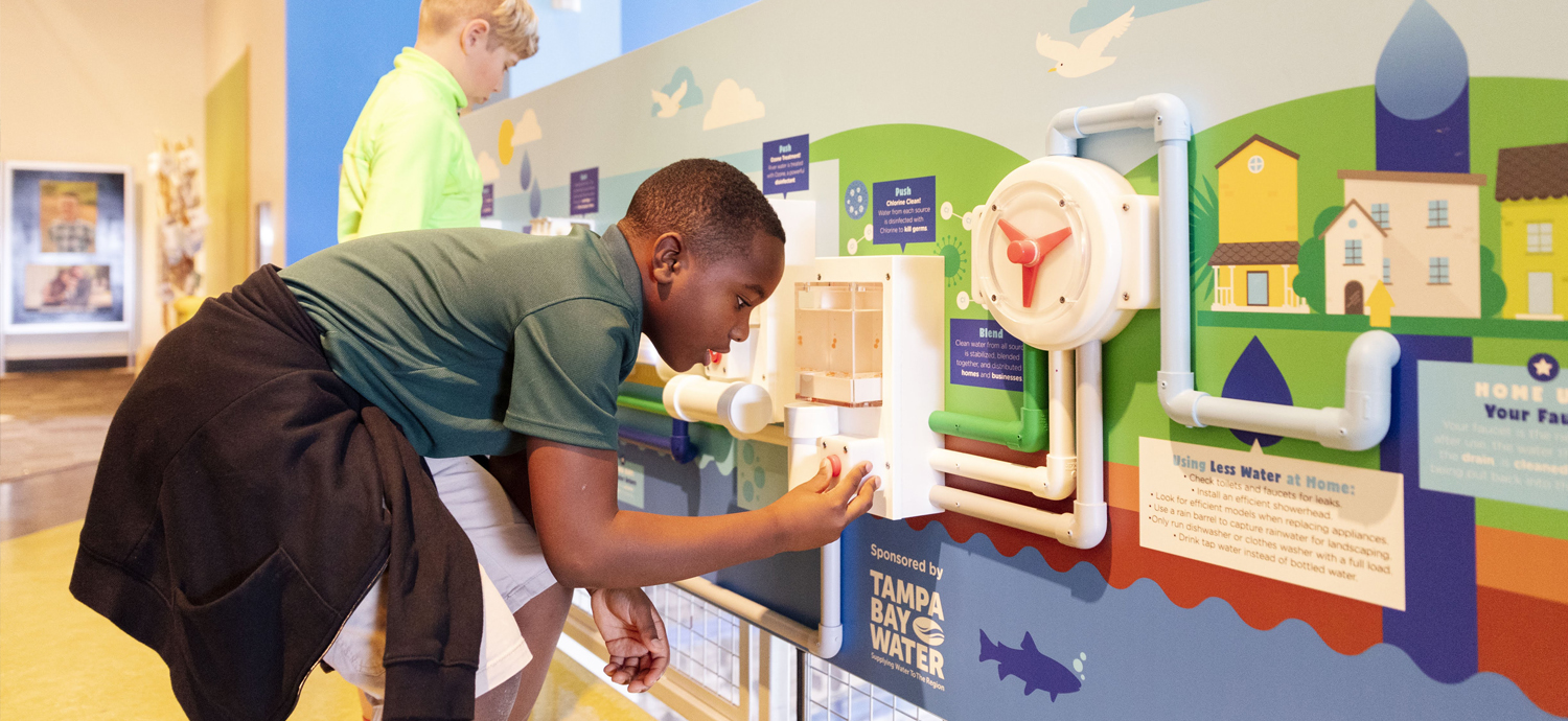 Children at Tampa Bay Water's exhibit at Glazer Children's Museum