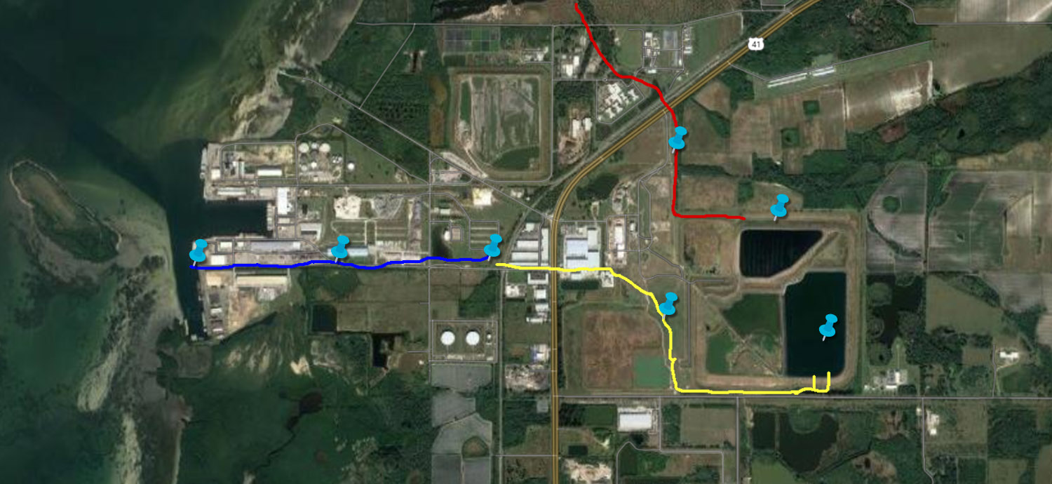 Aerial map of Piney Point Fertilizer Plant