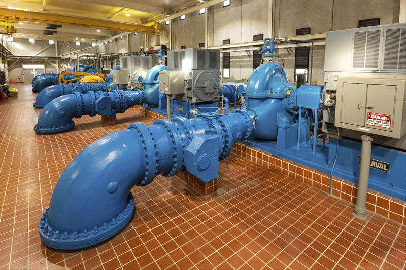 Pump room at Cypress Creek Pump Station.