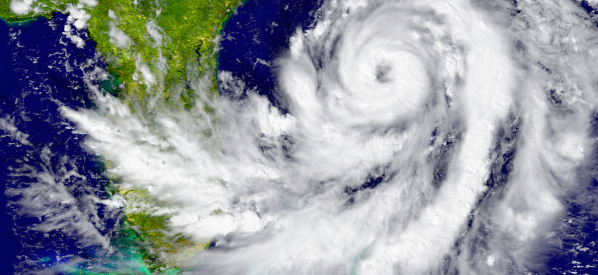 Aerial image of hurricane