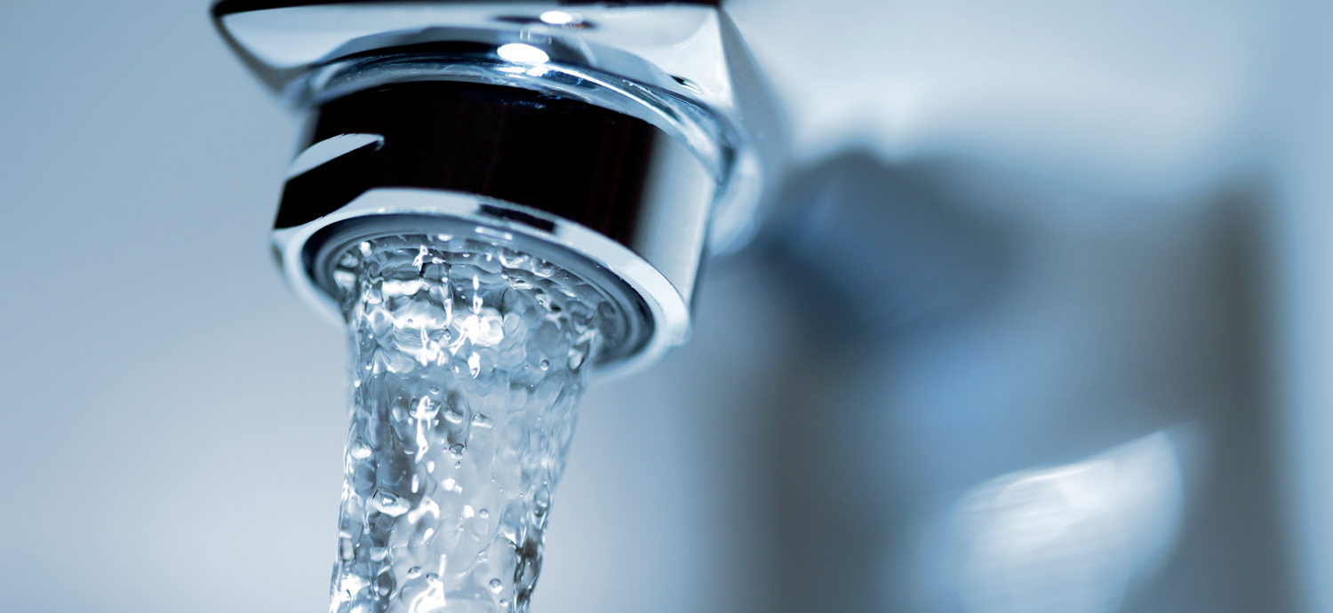 Closeup of running tap